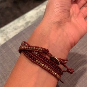 Chan Luu Jewelry - Gold and crystal mix three wrap bracelet Chan Luu Jewelry - Gold and crystal mix three wrap bracelet